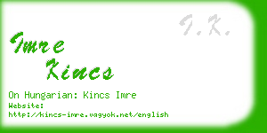 imre kincs business card